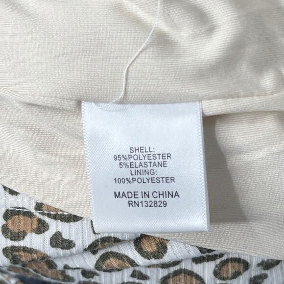 Privacy Please Small S Cream Brown Leopard Heart Print Tie Sleeve Dress Mini - Picture 10 of 11